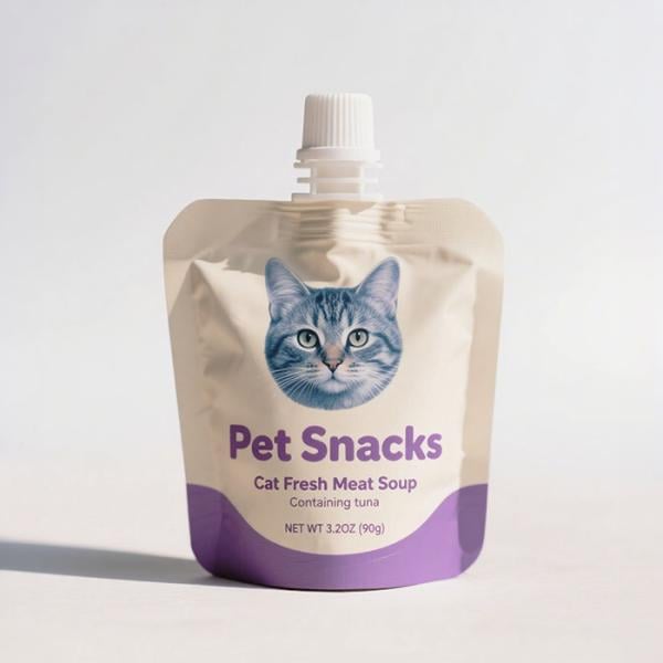 3.2oz pet snack bag top spout design